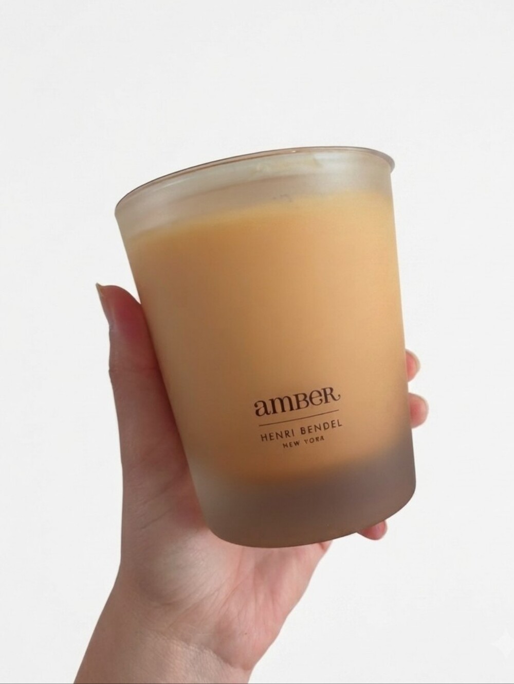 Henri Bendel New York Amber Scented Candle 9.4 oz Frosted Glass Rare Retired